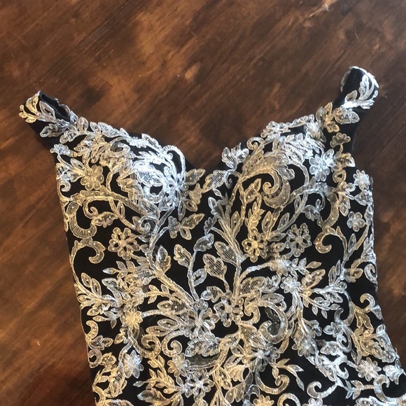 Black and Silver Prom Dress - Picture 3 of 4